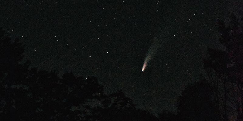 Image of Comet NEOWISE north of the MBS International Airport in Freeland, Michigan